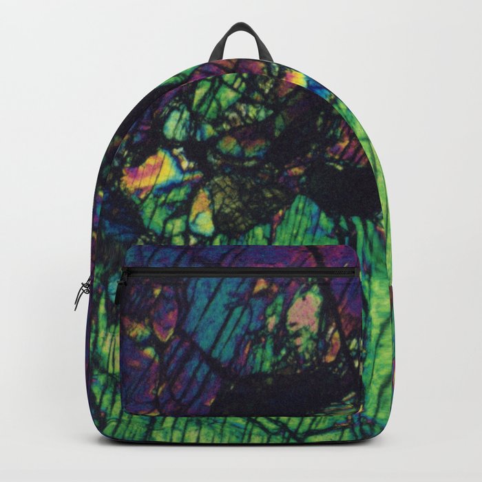 Thin section geological art featuring agglomeration of Pyroxene Crystals, Australian Mineral Photo Backpack