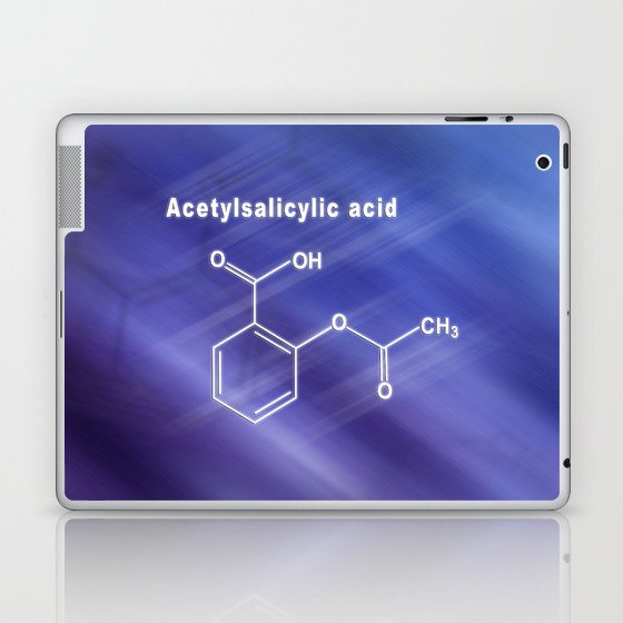Acetylsalicylic acid, aspirin, Structural chemical formula Laptop & iPad Skin