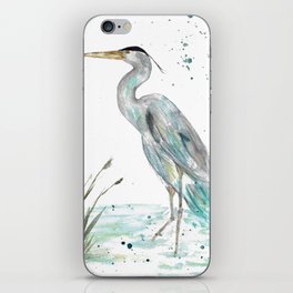 Heron in the Marsh iPhone Skin