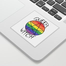 Queer Witch Rainbow Pentacle Sticker