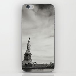 Back and white statue of liberty iPhone Skin