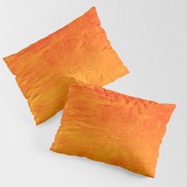 Orange Sunset Textured Acrylic Painting Pillow Sham