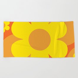 Power Flower on Orange Beach Towel