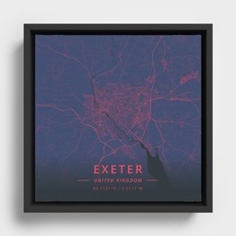 Exeter, United Kingdom - Neon Framed Canvas