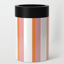 Pink and orange stripes Can Cooler