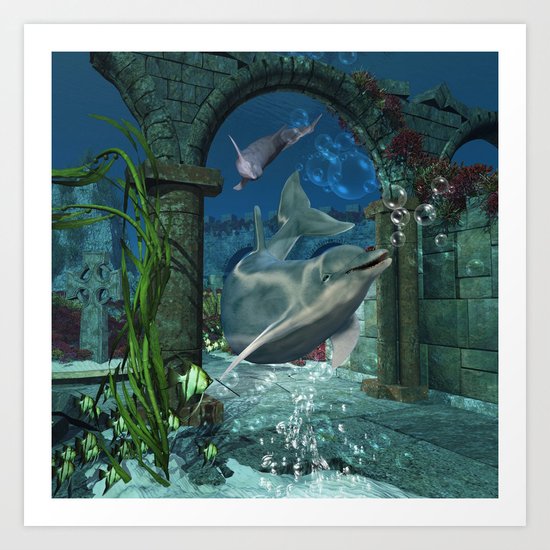 Wonderful dolphin Art Print
