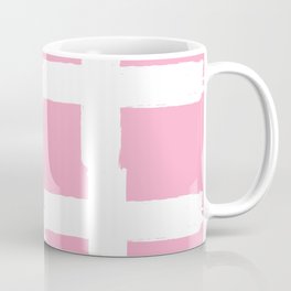 Pink Squares, white Fence Coffee Mug