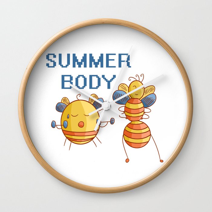 Summer Body - Bees Exercising Wall Clock