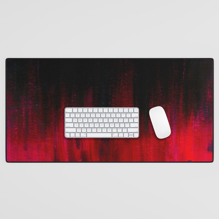 Red and Black Abstract Desk Mat
