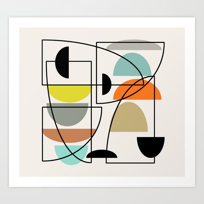 Mid Century Modern Bowls Art Print By Zennykenny Mid Century Modern Bowls Art Print By Zennykenny