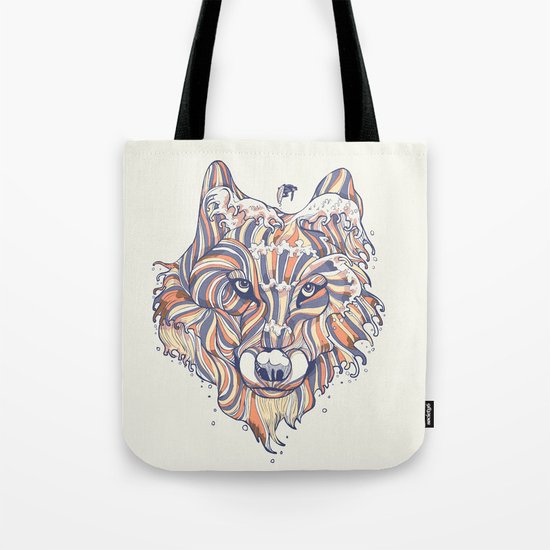 Wave Wolf Tote Bag