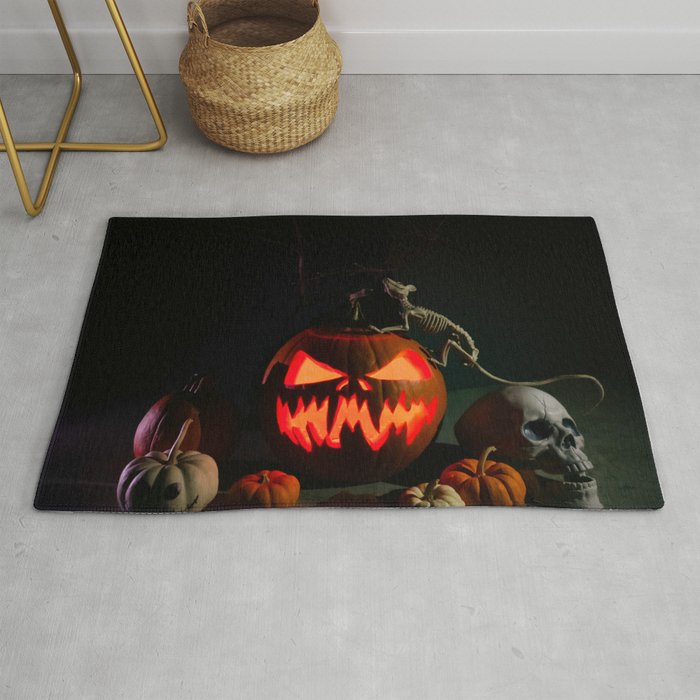 Pumpkin with Light for Halloween  Rug