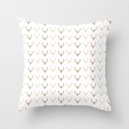 Deer Antler Pattern brown Throw Pillow