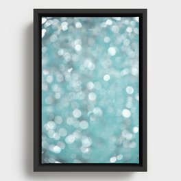 Aqua Bubbles Framed Canvas