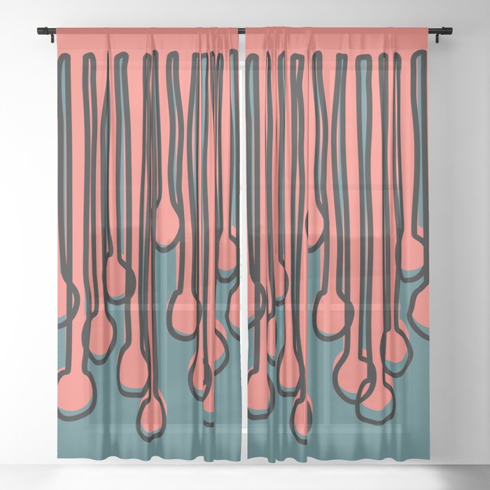 Running to you Living Coral Sheer Curtain