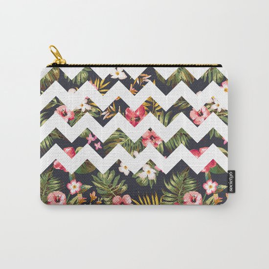 Floral Chevron Carry-All Pouch