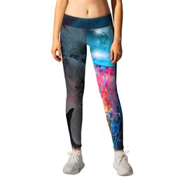 Space Jellyfish Leggings | Art, Trippy, Creature, Weird, Floating, Suit, Outerspace, Fish, Digital, Stars 