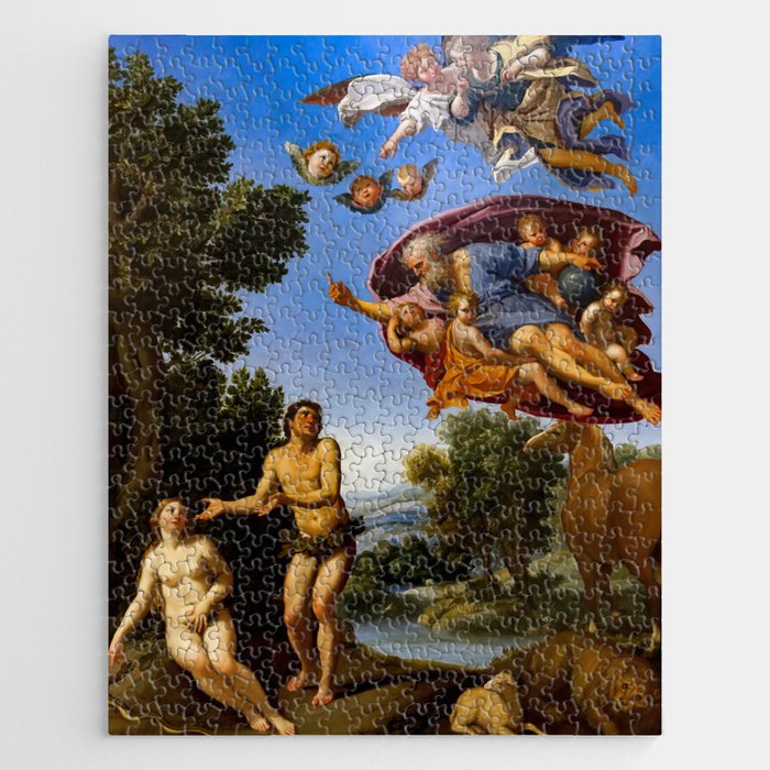 God admonishing Adam and Eve - Domenichino Jigsaw Puzzle