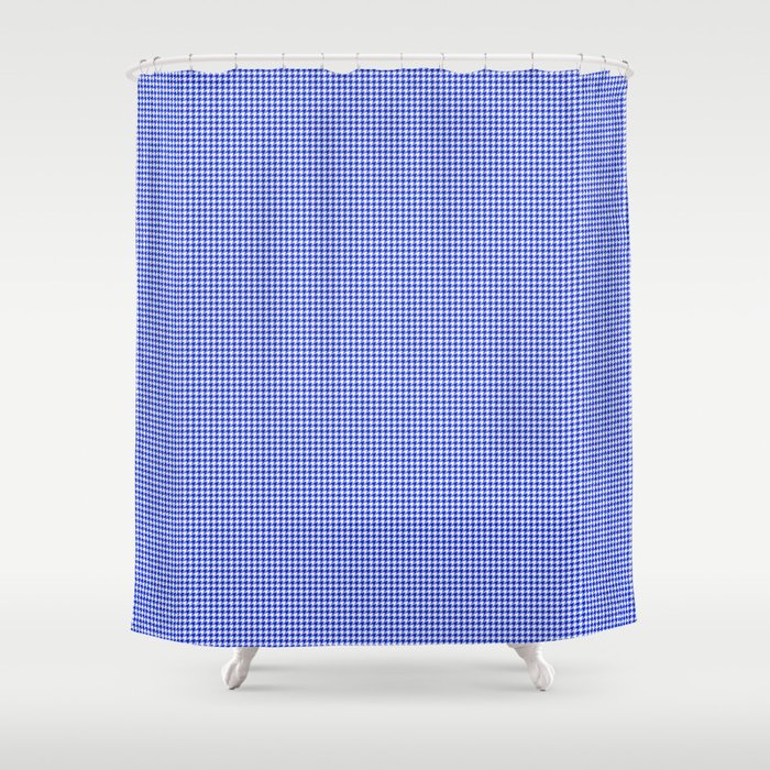 Small Cobalt Blue And White Houndstooth Check Pattern