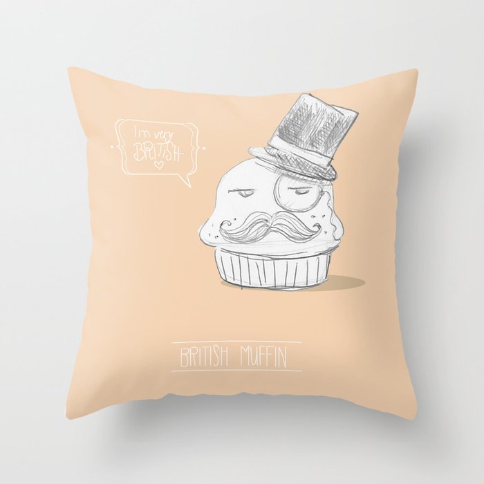 british muffin Throw Pillow