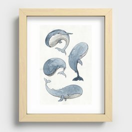 Dancing Whales Recessed Framed Print