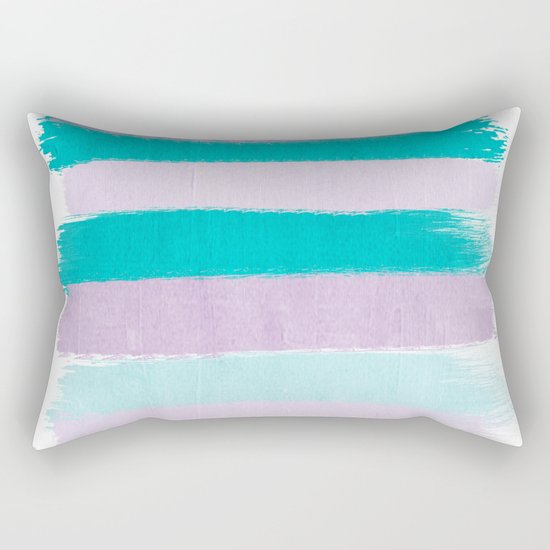 Painted stripes minimal brushstrokes nursery home decor modern canvas art Rectangular Pillow