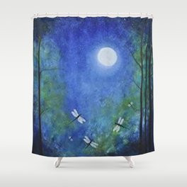 Dragonfly Moon Shower Curtain