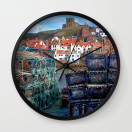 Whitby Harbour Life  Wall Clock