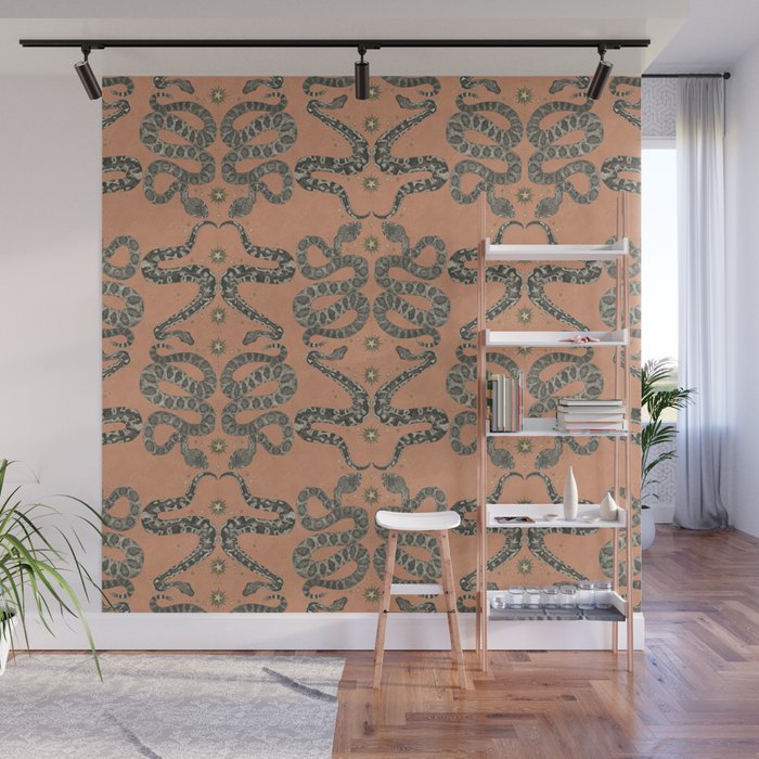 celestial snakes peach Wall Mural