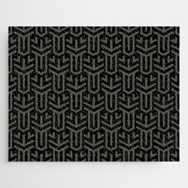 Black and Dark Gray Shape Tile Pattern - Diamond Vogel 2022 Popular Colour Clover Patch 0431 Jigsaw Puzzle