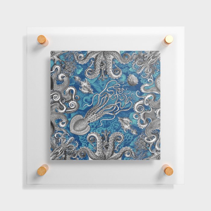 The Kraken (Blue, Square) Floating Acrylic Print