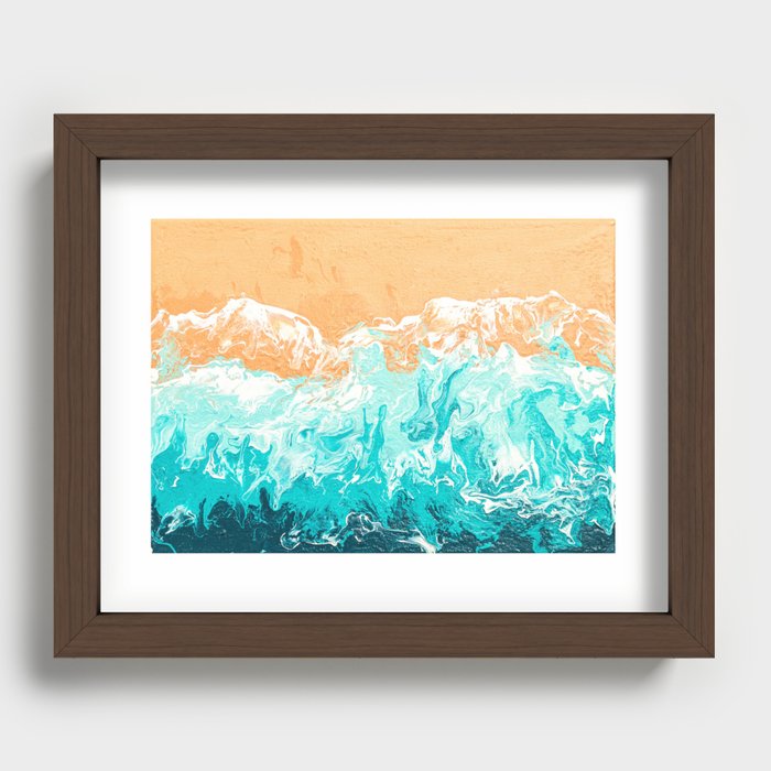 Sea Wave Drone View Recessed Framed Print