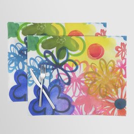 rainbow flowers Placemat