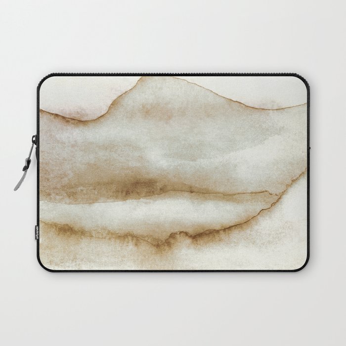 Mountains And Lake In Water Color Brown Laptop Sleeve