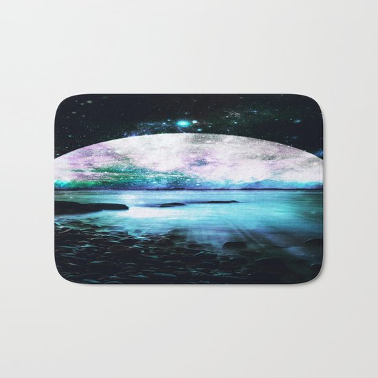 Mystic Lake Teal Violet Bath Mat