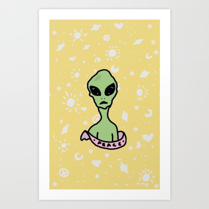Peace Out Alien Art Print