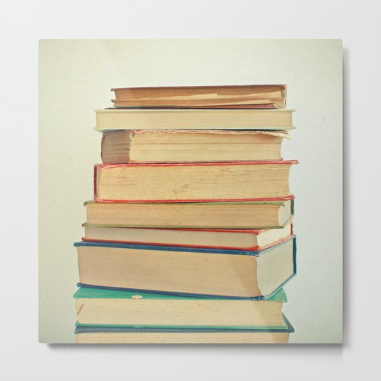 Stack of Books Metal Print