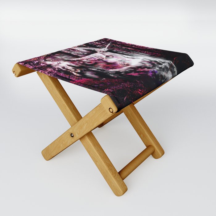 Forest Owl Painting Folding Stool