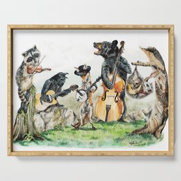 " Bluegrass Gang " wild animal music band Serving Tray