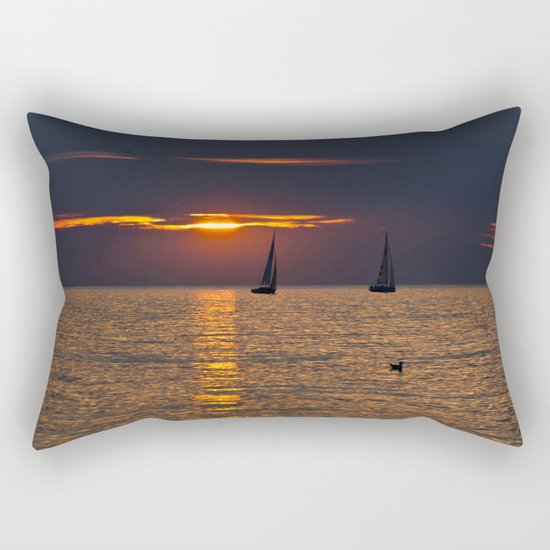 Summer sunset on the Baltic Sea Rectangular Pillow