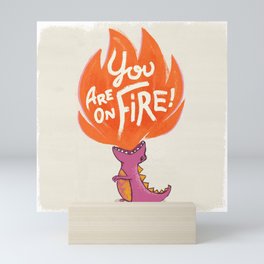 T-Rex On Fire Mini Art Print