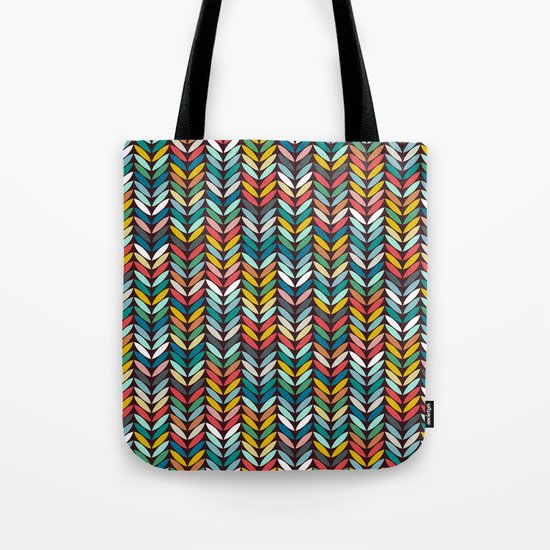 llama leaf arrow chevron dark Tote Bag