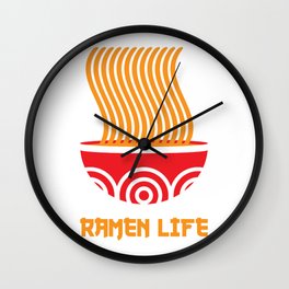 Japanese Ramen Noodles Gift Print Kawaii Anime Ramen Life\ Print Wall Clock