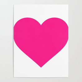 Heart (Dark Pink & White) Poster