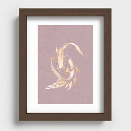 Pink Gold Koi Fish Recessed Framed Print