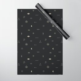Southwestern Symbolic Pattern in Black & Cream Wrapping Paper