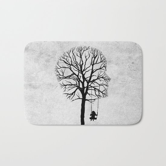if my memory serves me right (black and white) Bath Mat