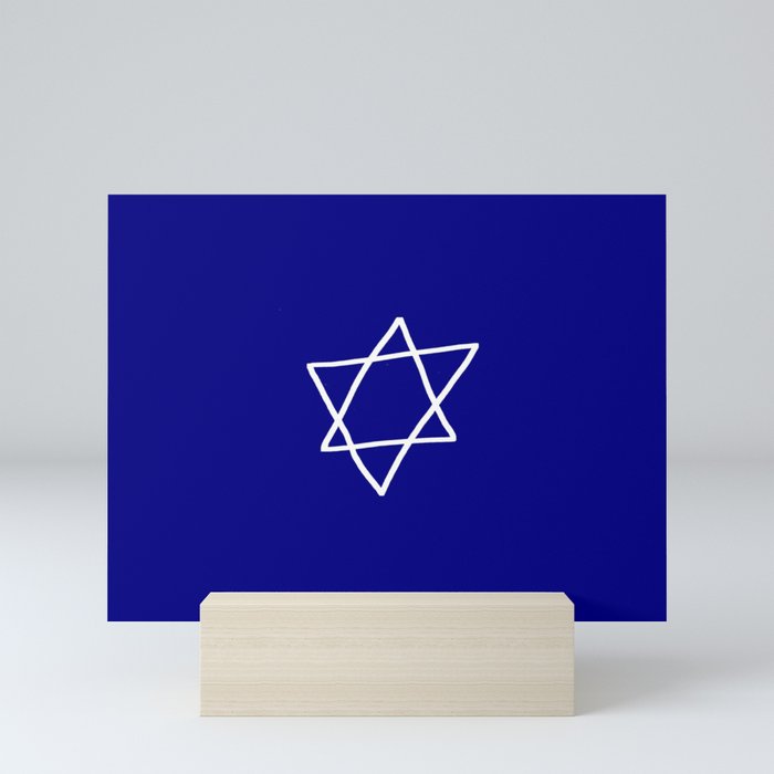 Star of David 17- Jerusalem -יְרוּשָׁלַיִם,israel,hebrew,judaism,jew,david,magen david Mini Art Print