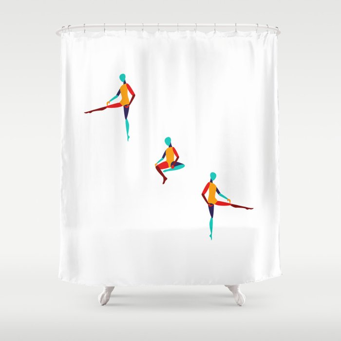 Modern minimal human art print Shower Curtain