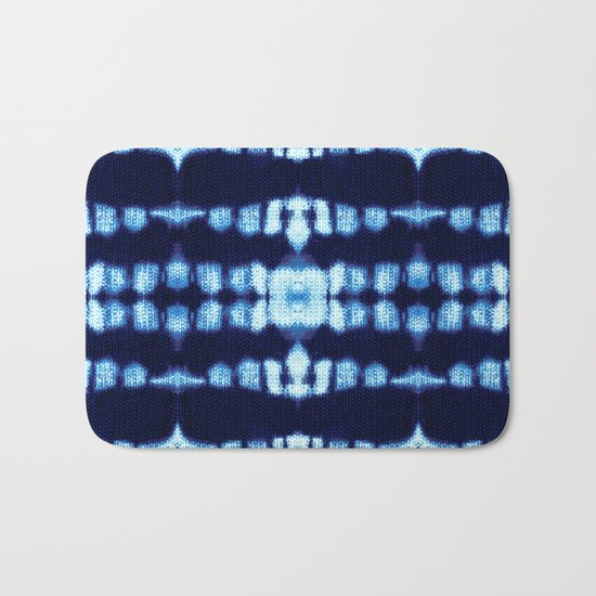 Tie-Dye Boho Knit Bath Mat
